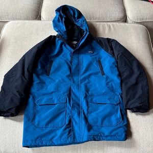 Boys Lands’ End Blue and Black Hooded Jacket